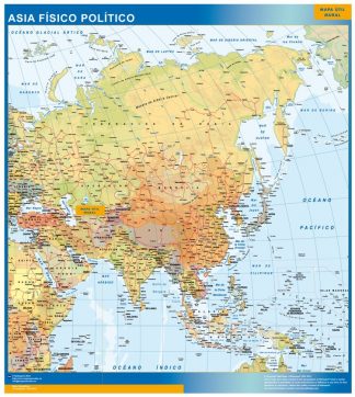 Mapa Asia enmarcado plastificado 