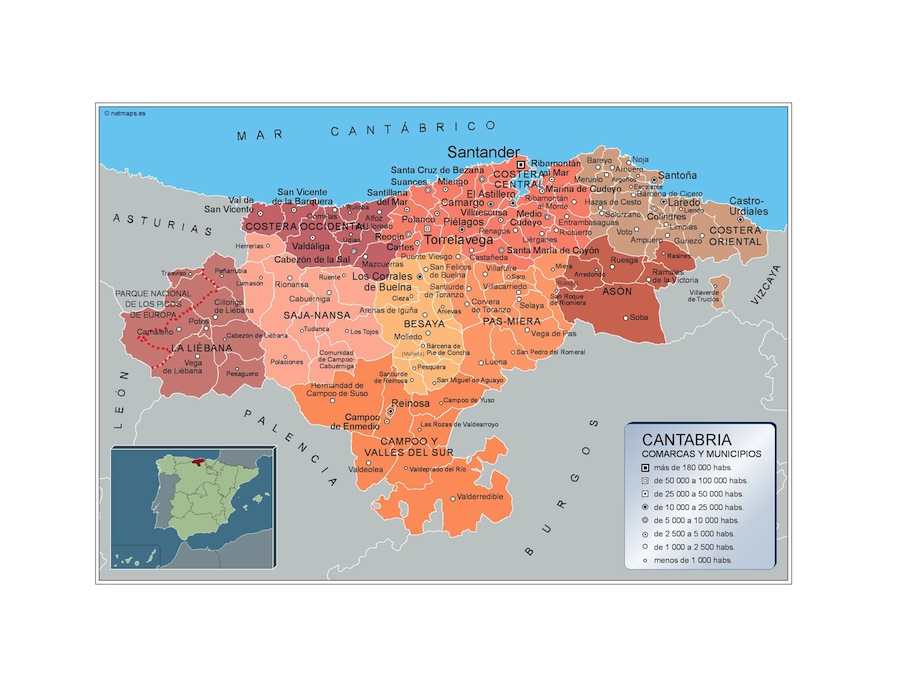 Mapas Cantabria Y Santander Grandes De Pared Mapas Cantabria Y Santander Grandes De Pared
