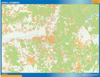 Mapa Coimbra área urbana enmarcado plastificado 