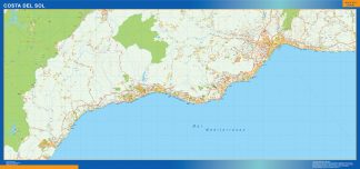 Mapa Costa Sol enmarcado plastificado 