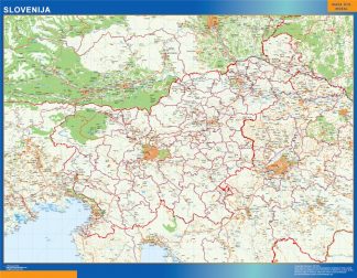 Mapa Eslovenia enmarcado plastificado 
