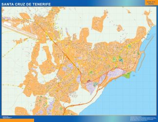 Mapa Santa Cruz Tenerife callejero enmarcado plastificado 