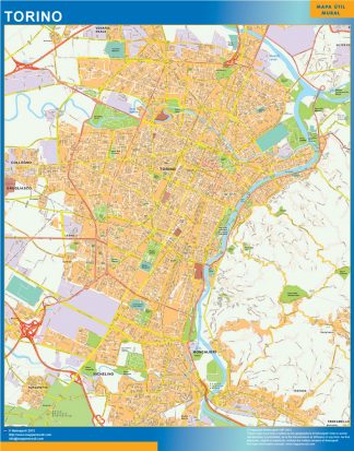 Mapa Torino enmarcado plastificado 