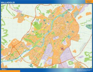 Mapa Valladolid callejero enmarcado plastificado 