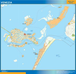 Mapa Venezia enmarcado plastificado 
