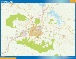 Mapa carreteras Vitoria Area enmarcado plastificado 