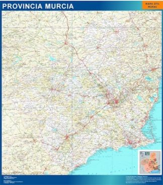 Mapa de Region Murcia enmarcado plastificado 