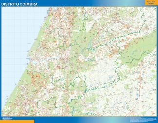 Mapa distrito Coimbra enmarcado plastificado 