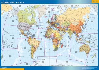 Mapamundi Fao Areas Pesca para pared
