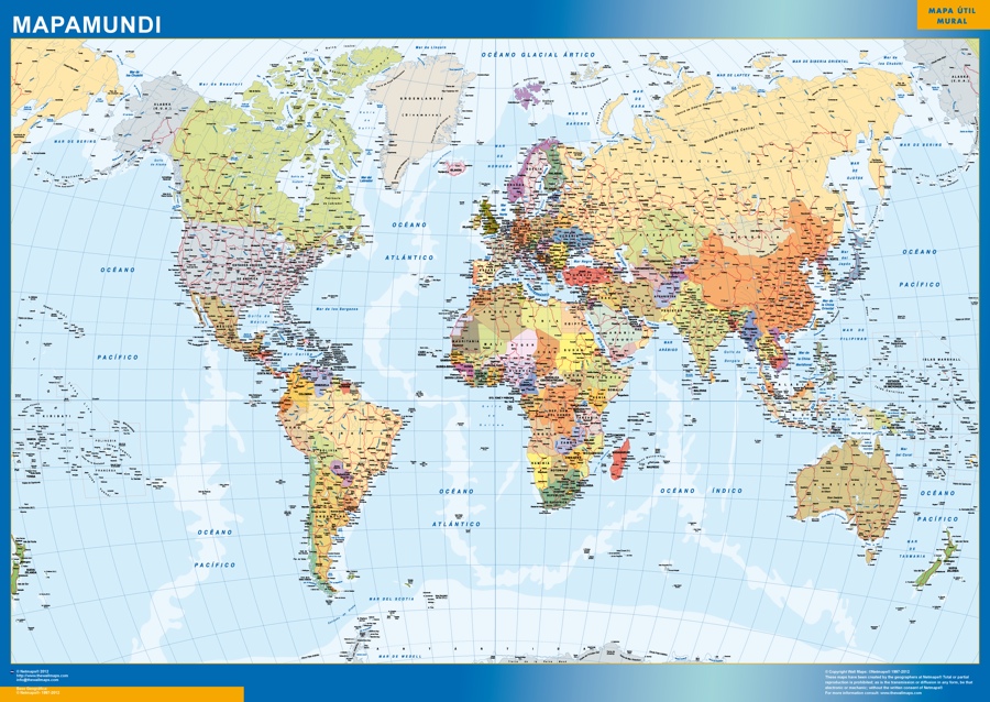 Corcho mapa del mundo blanco