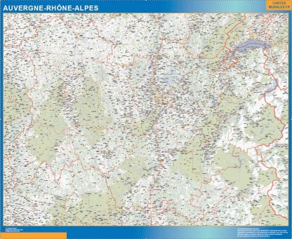 Region Auvergne Rhone Alpes enmarcado plastificado 