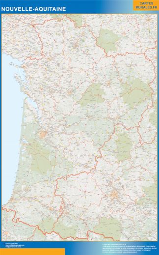 Region Nouvelle Aquitaine enmarcado plastificado 