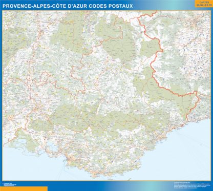Región Provence alpes cote azur codigos postales enmarcado plastificado 